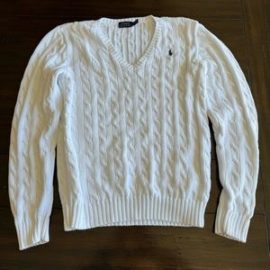 Polo Ralph Lauren cable knit v neck sweater